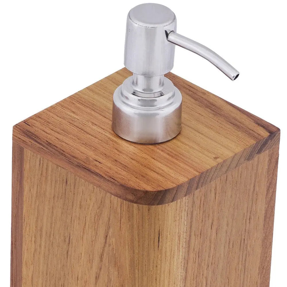 Designer Genuine Teak Soap Dispenser Homeroots Bed & Bath