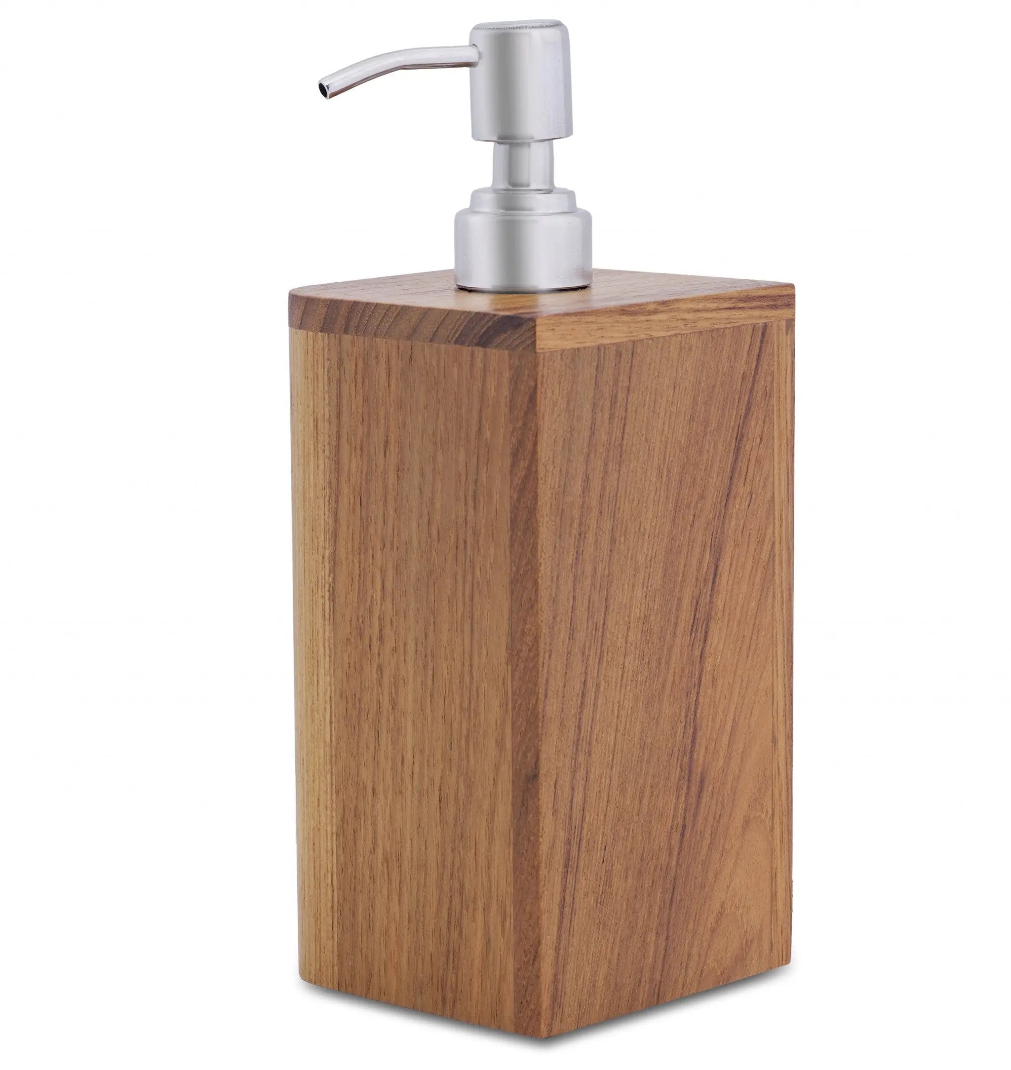 Designer Genuine Teak Soap Dispenser Homeroots Bed & Bath