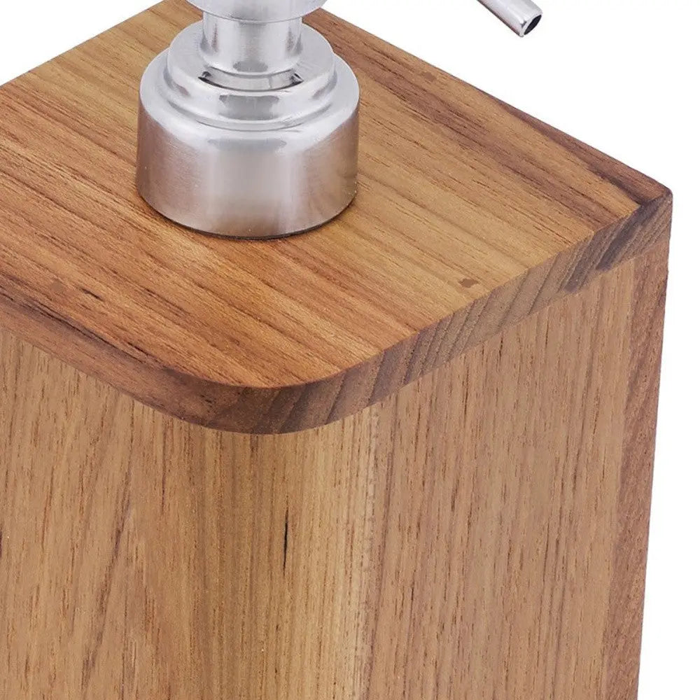 Designer Genuine Teak Soap Dispenser Homeroots Bed & Bath