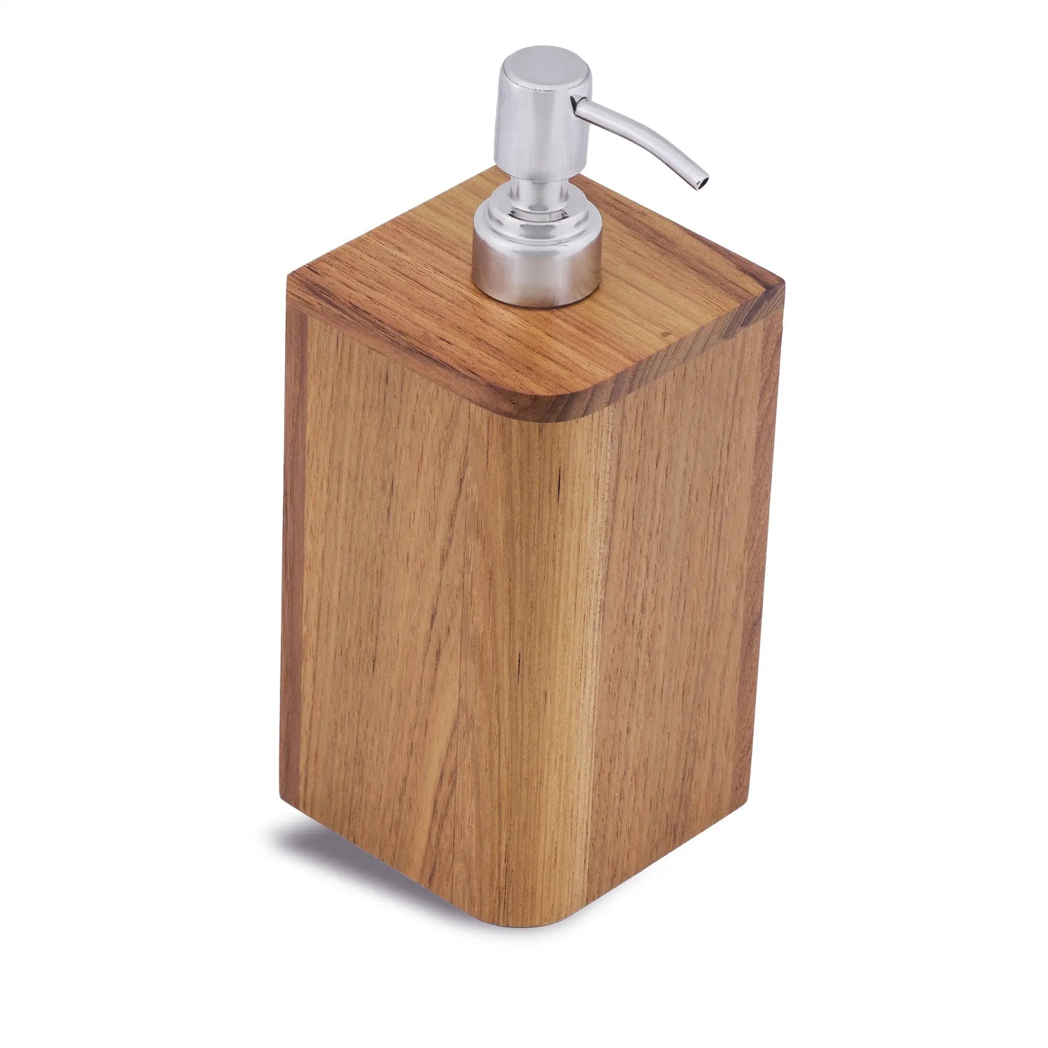 Designer Genuine Teak Soap Dispenser Homeroots Bed & Bath