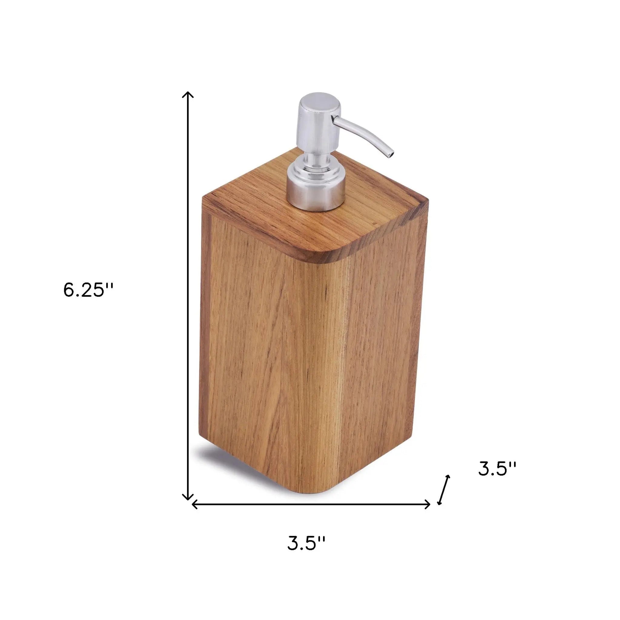 Designer Genuine Teak Soap Dispenser Homeroots Bed & Bath
