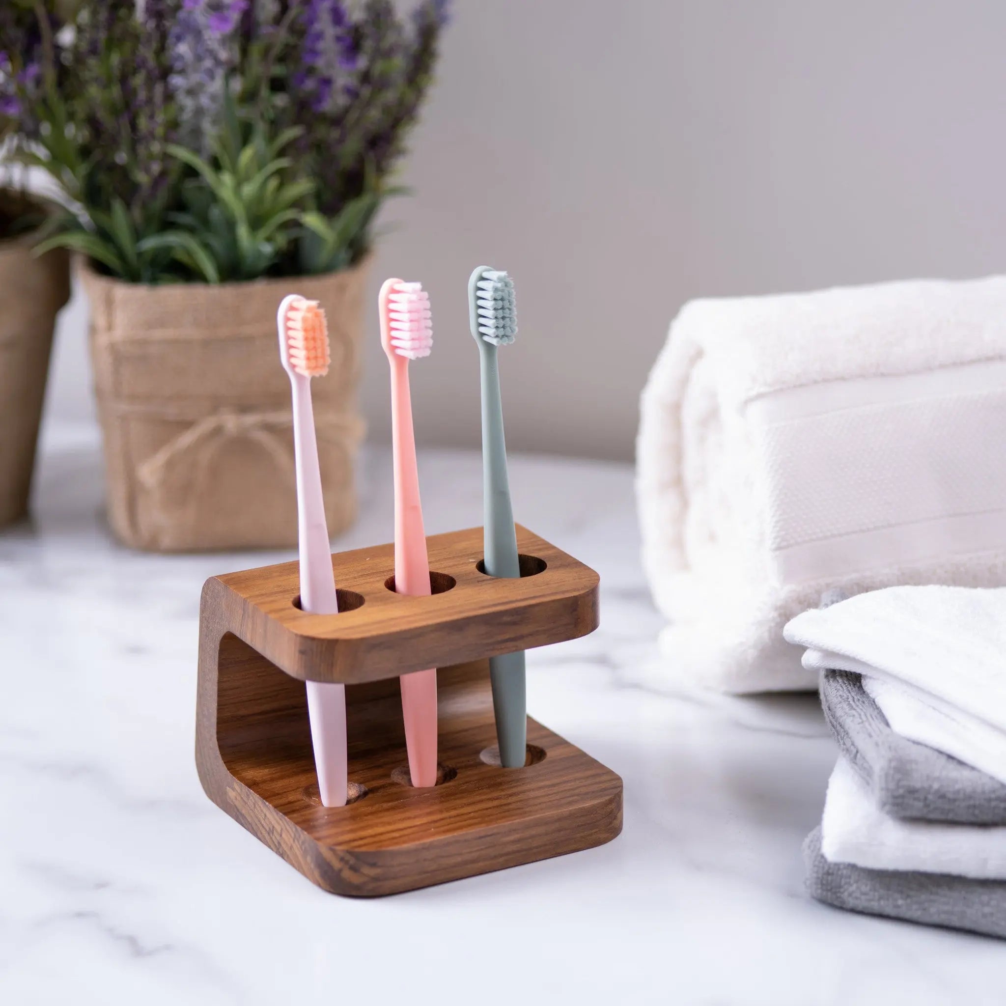 Designer Genuine Teak Toothbrush Holder Homeroots Bed & Bath