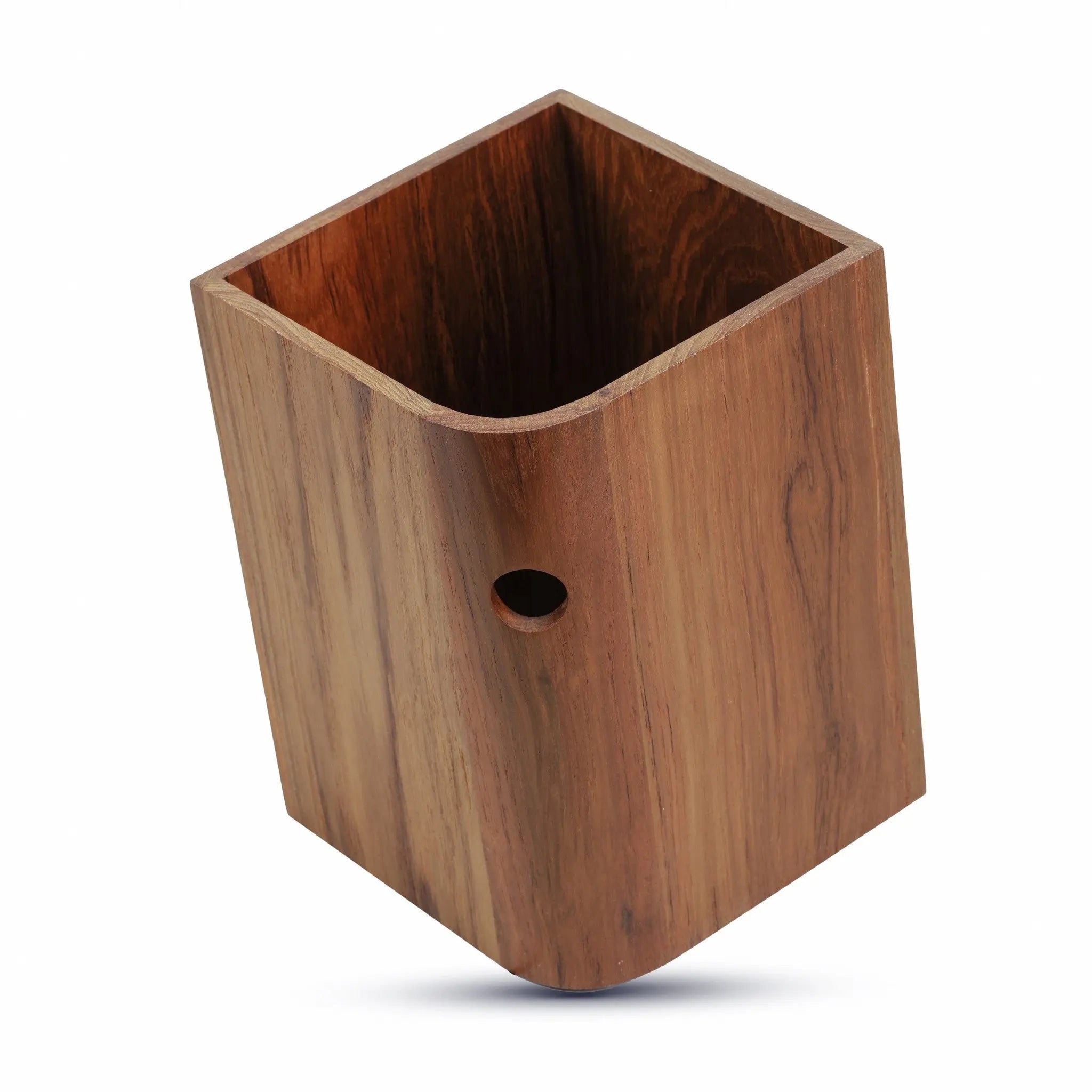Designer Genuine Teak Waste Basket Homeroots Bed & Bath