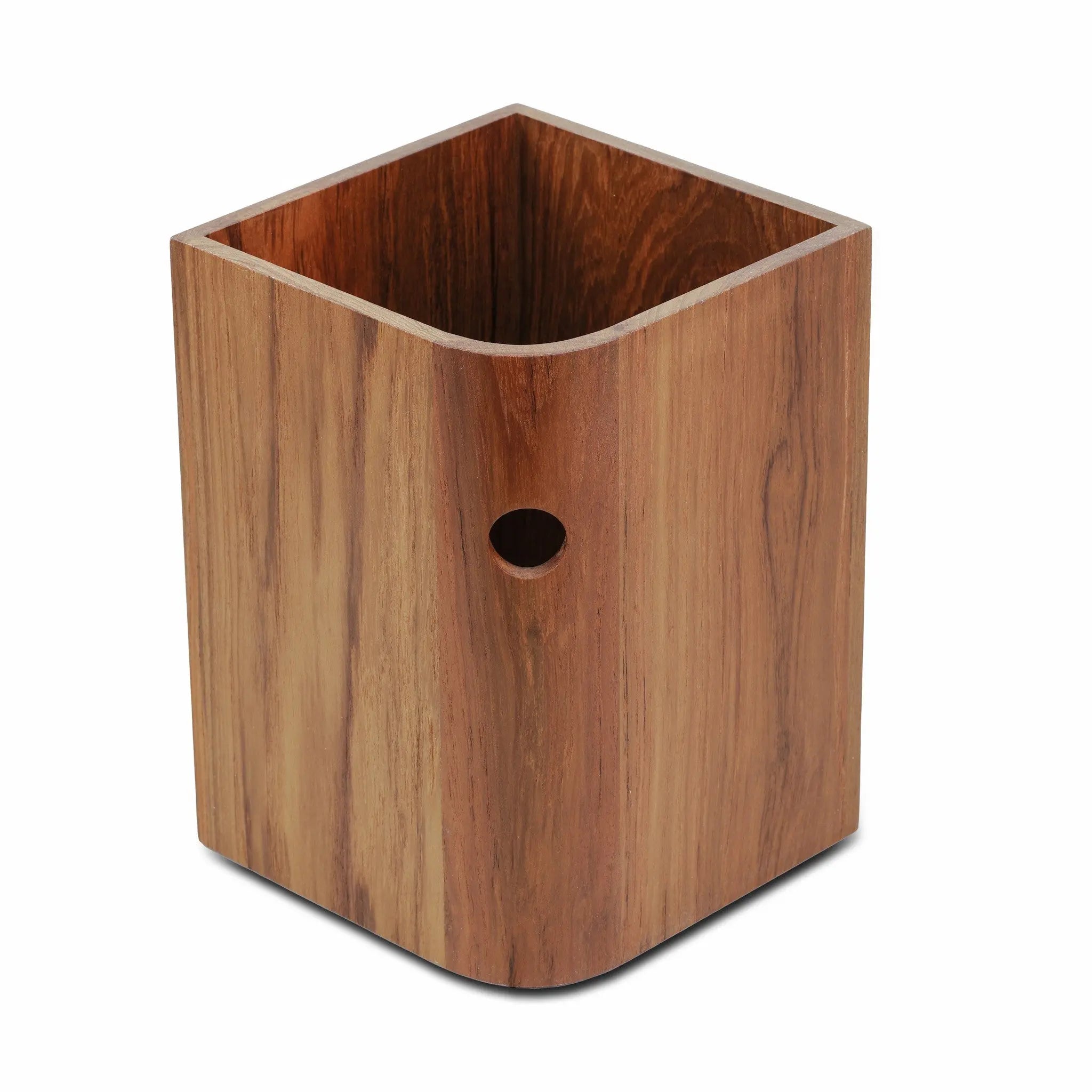 Designer Genuine Teak Waste Basket Homeroots Bed & Bath