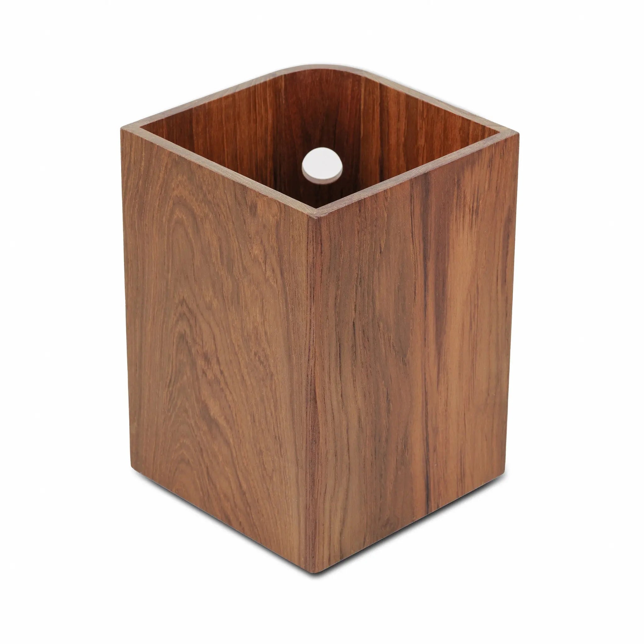 Designer Genuine Teak Waste Basket Homeroots Bed & Bath