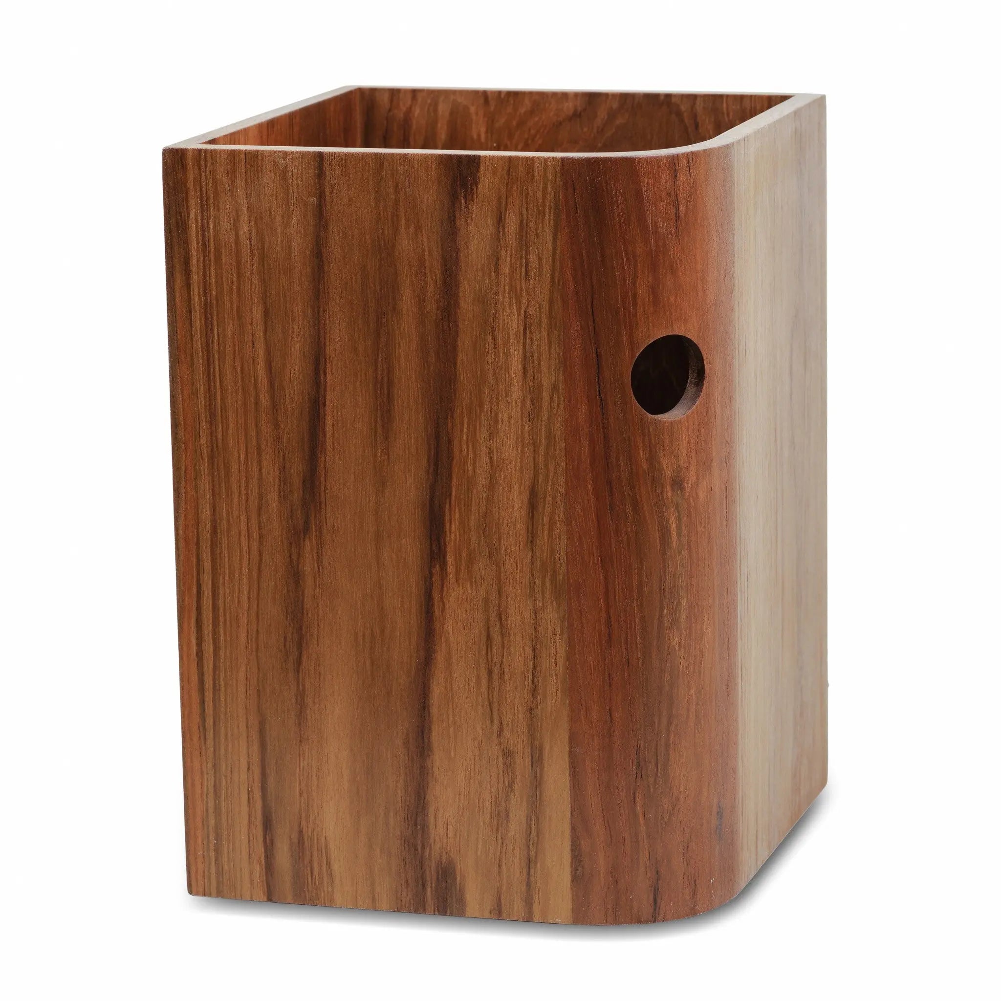 Designer Genuine Teak Waste Basket Homeroots Bed & Bath