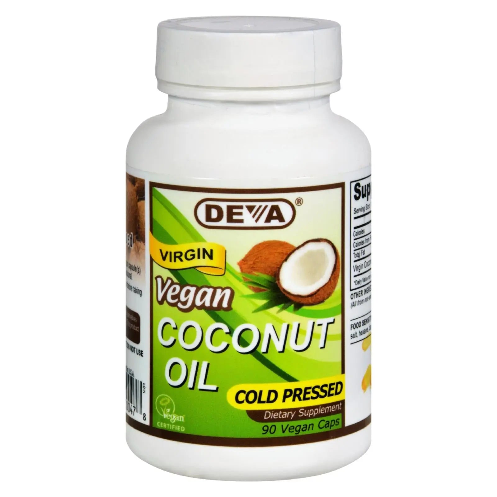 Deva Vegan Vitamins - Coconut Oil - Vegan - 90 Vegan Capsules Deva Vegan Vitamins