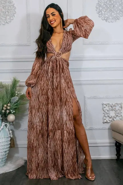Diamond Ring Cut Out Maxi Dress SurelyMine