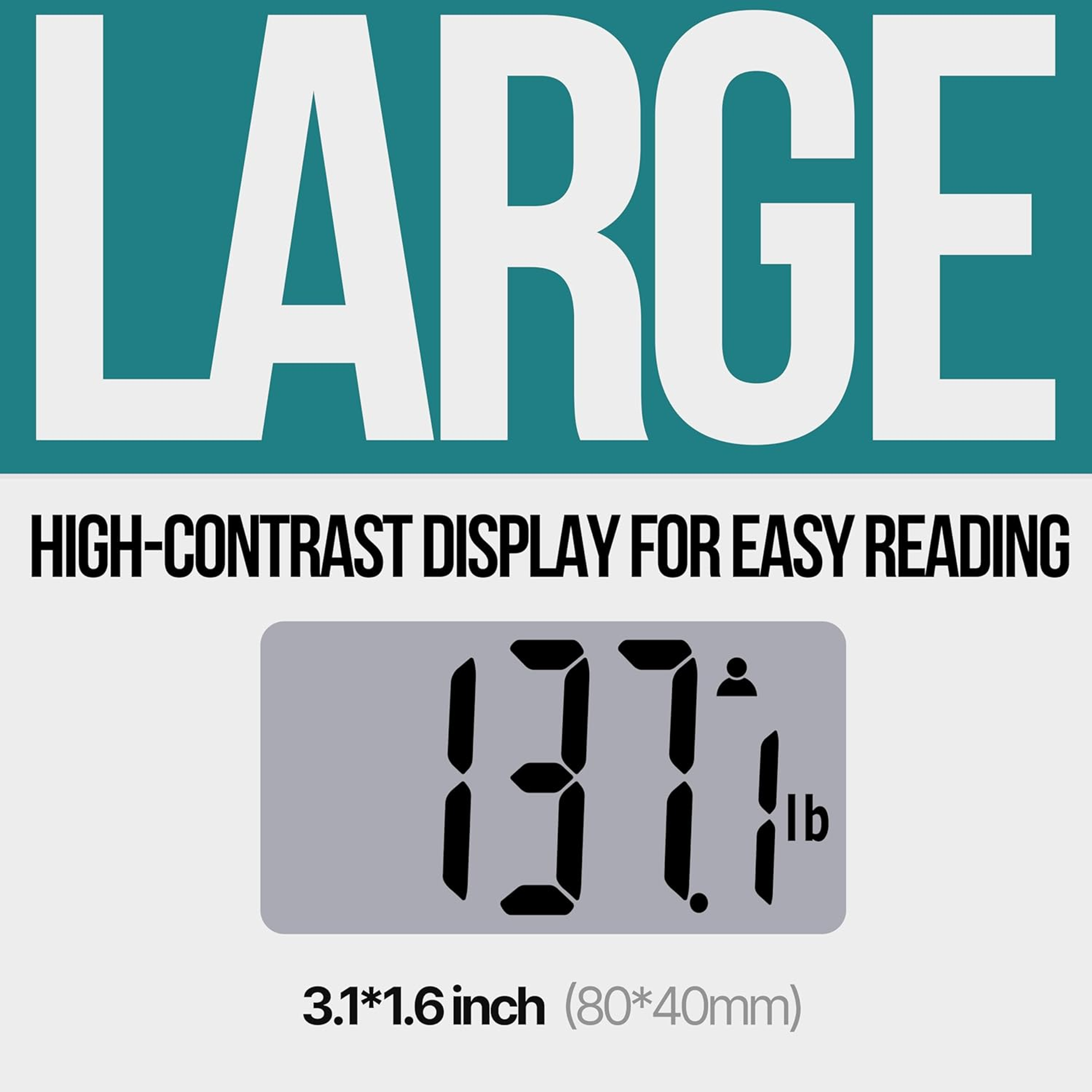 Digital Bathroom Scale for Body Weight EziGo Large Platform 12 inch 30cm EziGo
