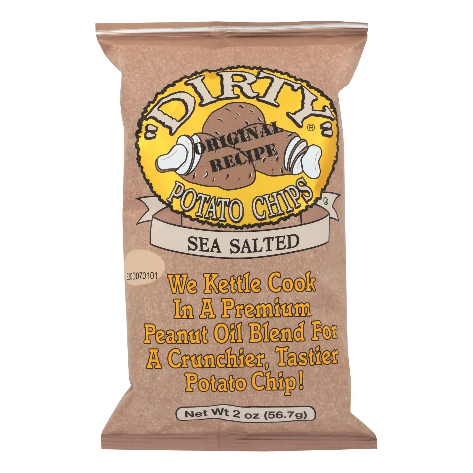Dirty Chips - Potato Chips - Sea Salted - Case Of 25 - 2 Oz. Dirty Chips