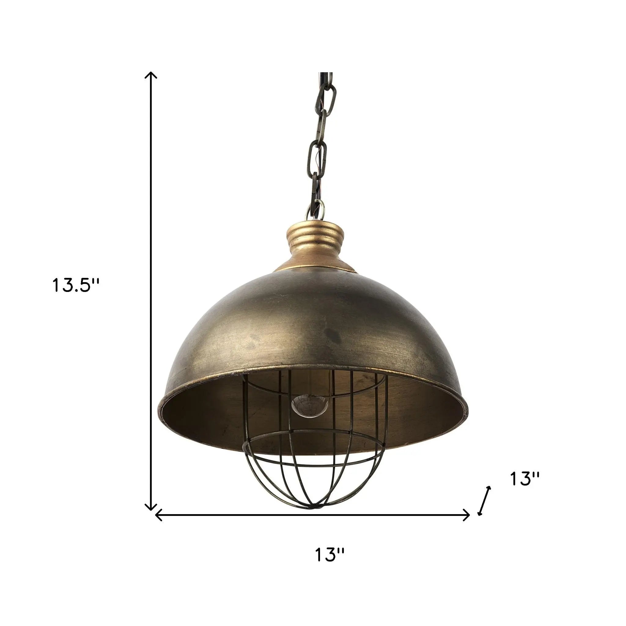 Distressed Bronze Metal Dome Hanging Light Homeroots Lighting