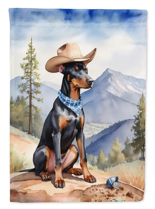 Doberman Pinscher Cowboy Welcome Garden Flag Caroline's Treasures