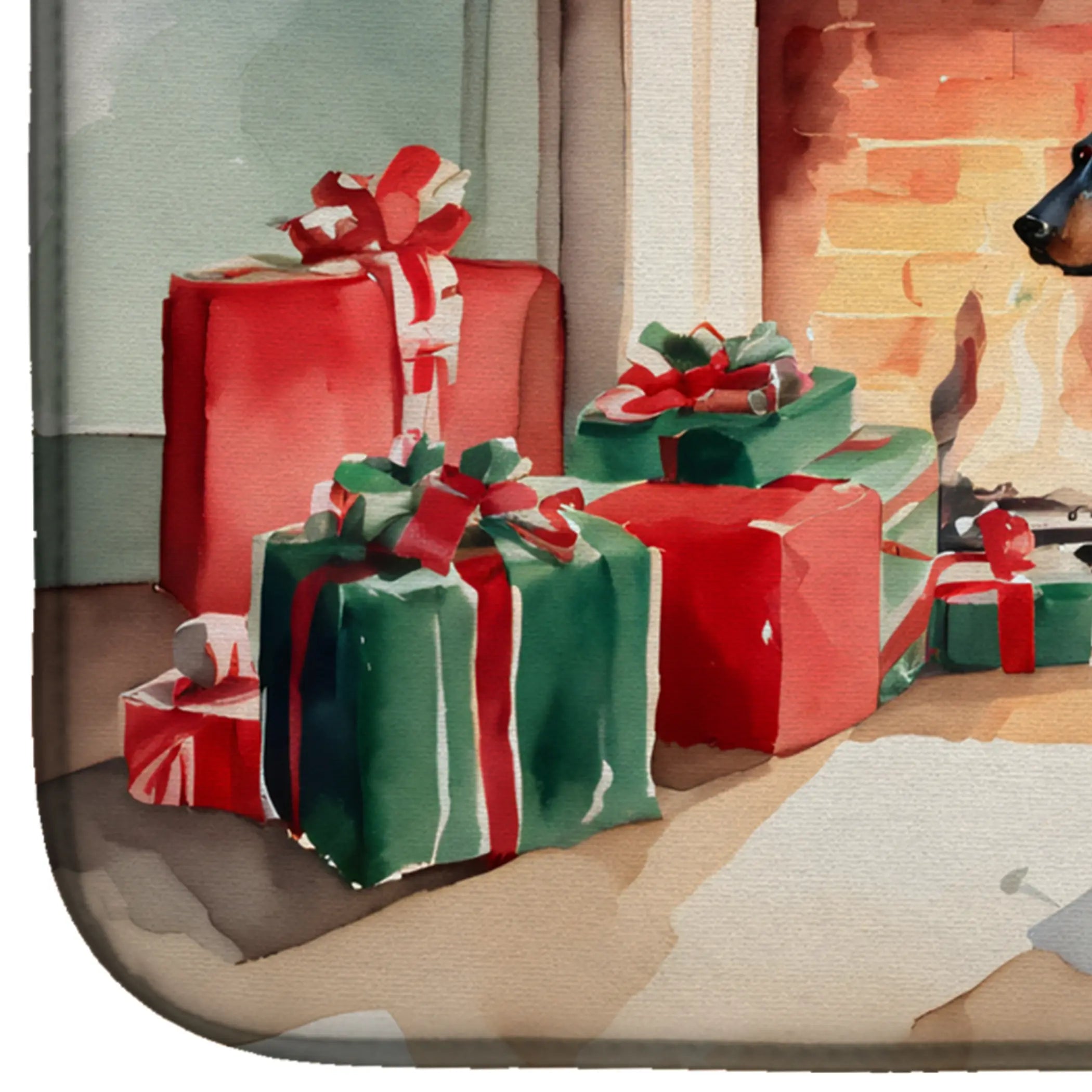 Doberman Pinscher Cozy Christmas Dish Drying Mat Caroline's Treasures