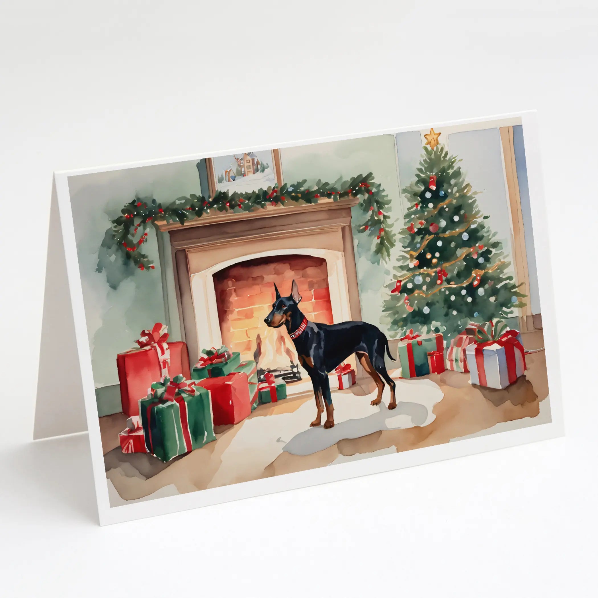 Doberman Pinscher Cozy Christmas Greeting Cards Pack of 8 Caroline's Treasures