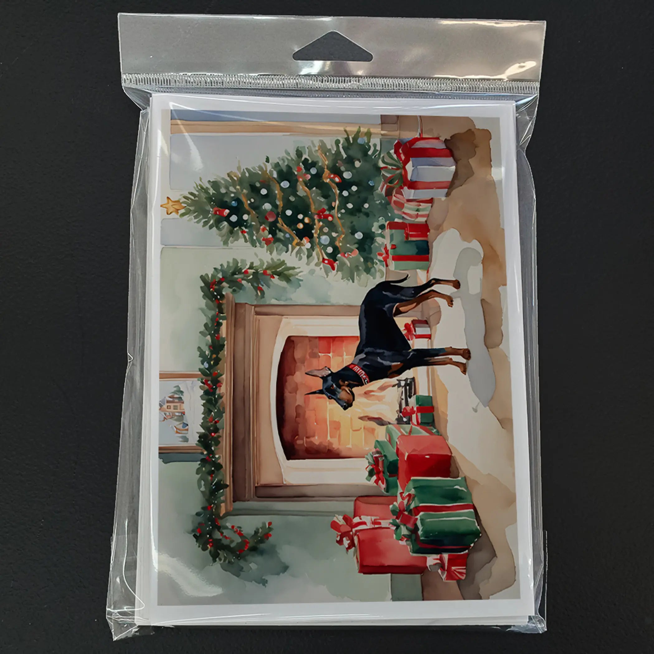 Doberman Pinscher Cozy Christmas Greeting Cards Pack of 8 Caroline's Treasures