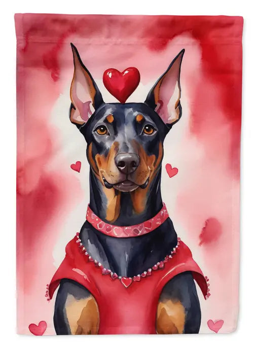 Doberman Pinscher My Valentine Garden Flag Caroline's Treasures