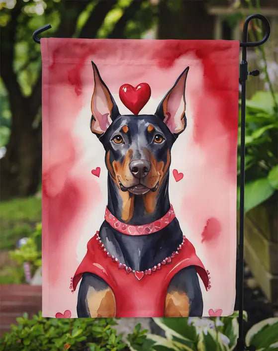 Doberman Pinscher My Valentine Garden Flag Caroline's Treasures
