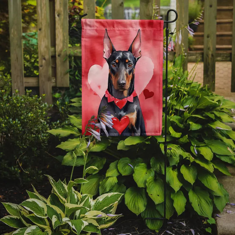 Doberman Pinscher My Valentine Garden Flag Caroline's Treasures