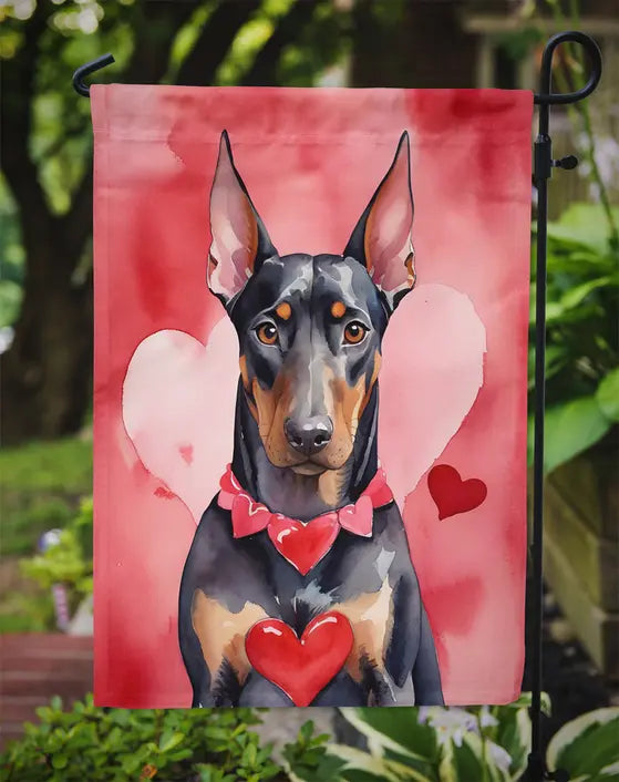 Doberman Pinscher My Valentine Garden Flag Caroline's Treasures