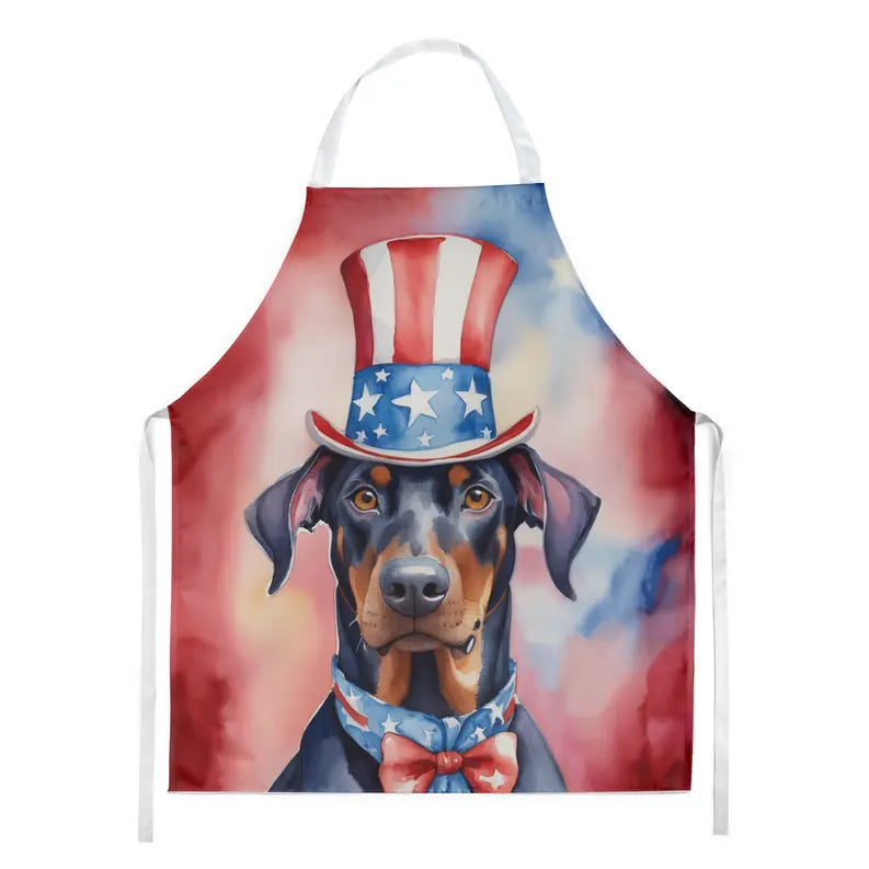 Doberman Pinscher Patriotic American Apron Caroline's Treasures