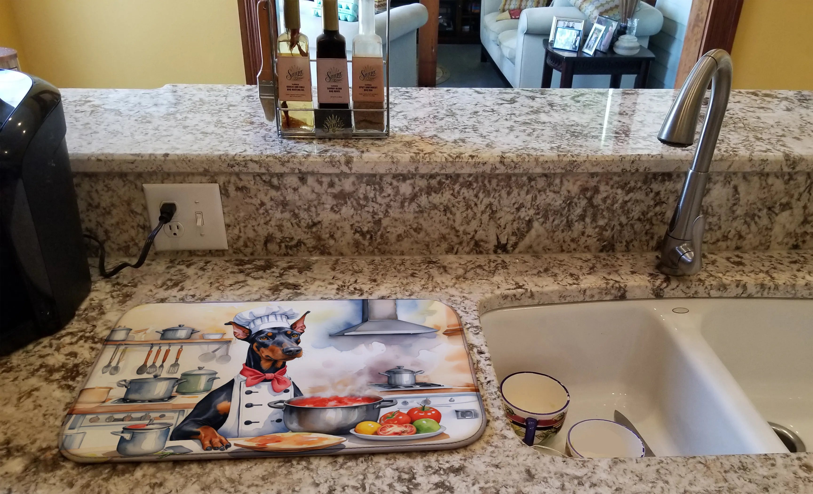 Doberman Pinscher The Chef Dish Drying Mat Caroline's Treasures
