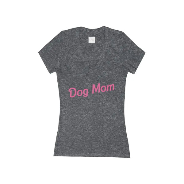 Dog Mom- Women's Jersey Short Sleeve Deep V-Neck Tee Bark Fifth Avenue