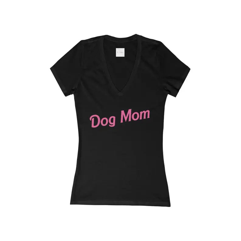 Dog Mom- Women's Jersey Short Sleeve Deep V-Neck Tee Bark Fifth Avenue