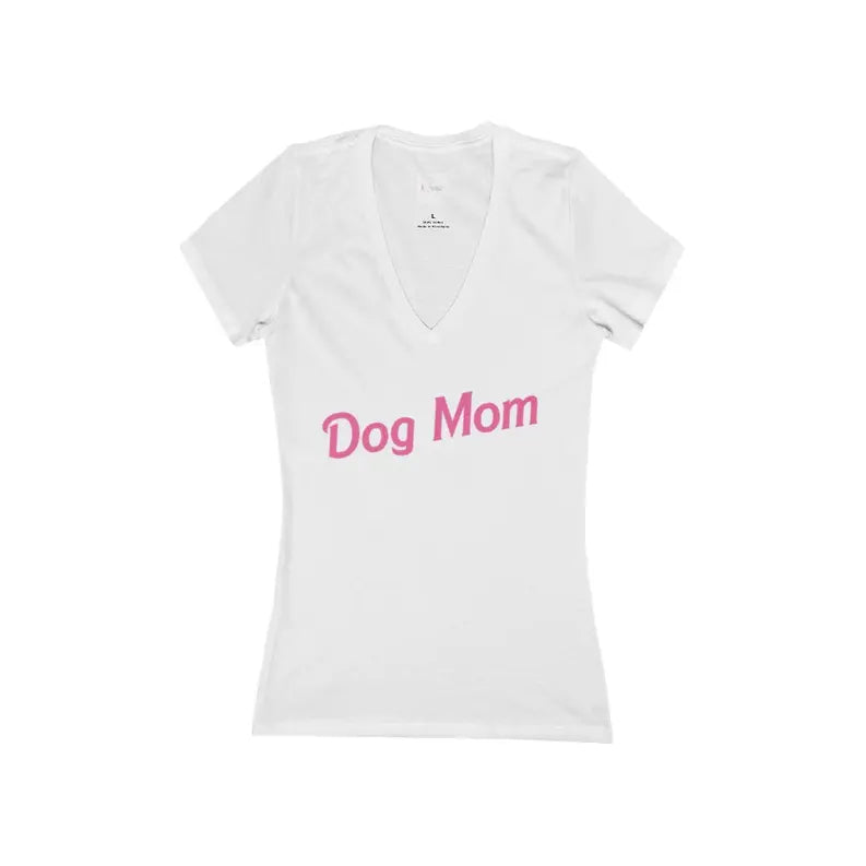 Dog Mom- Women's Jersey Short Sleeve Deep V-Neck Tee Bark Fifth Avenue