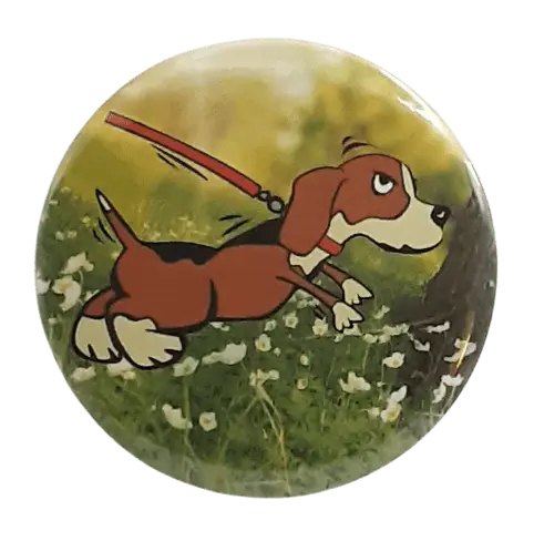 Dog near the Tree Bravo Buttons