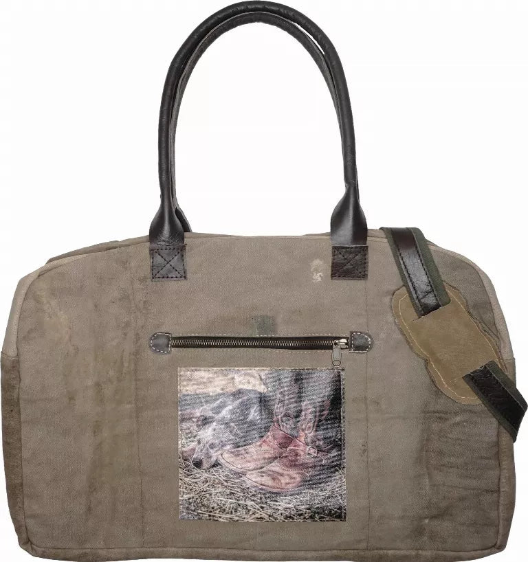 Dog with Boots Military Tent Travel Bag Vintage Addiction