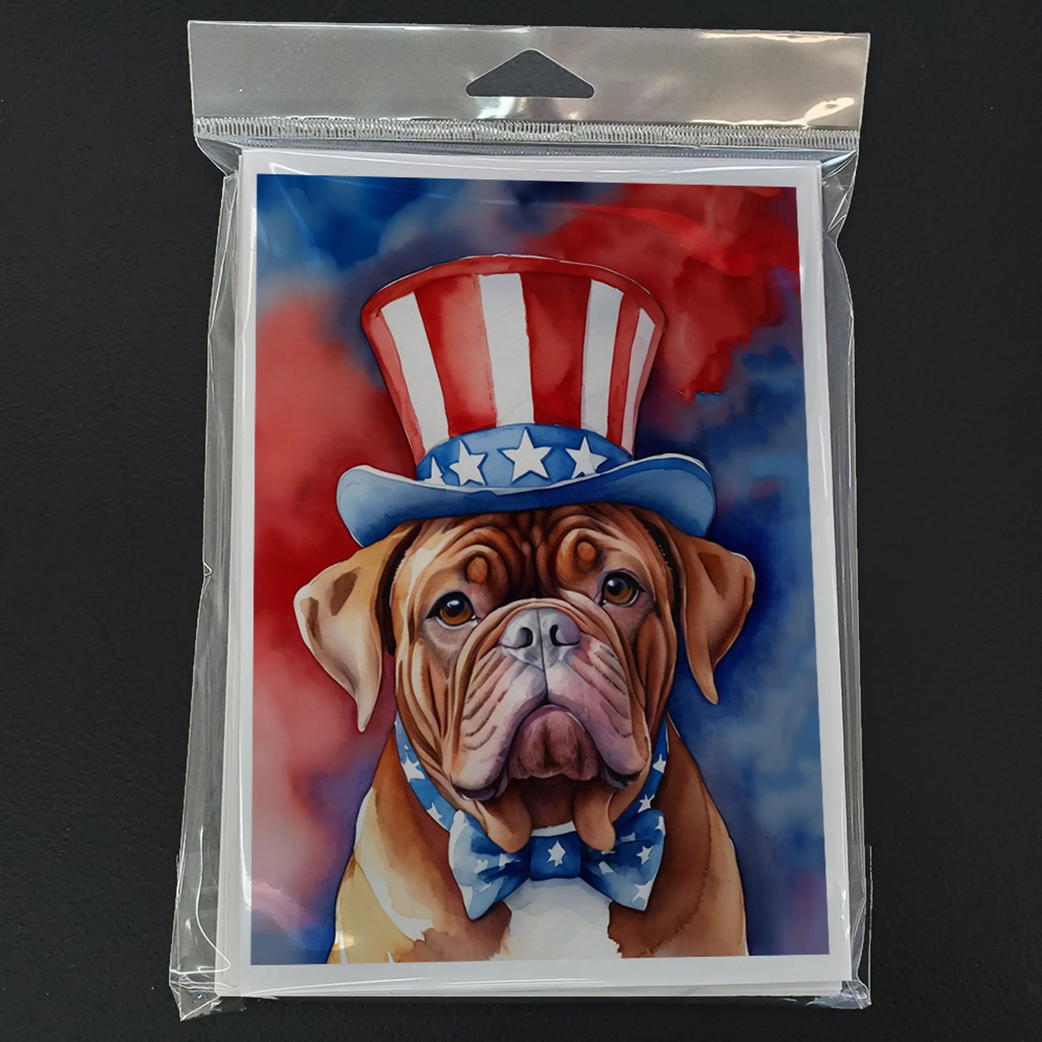 Dogue de Bordeaux Patriotic American Greeting Cards Pack of 8 Caroline's Treasures