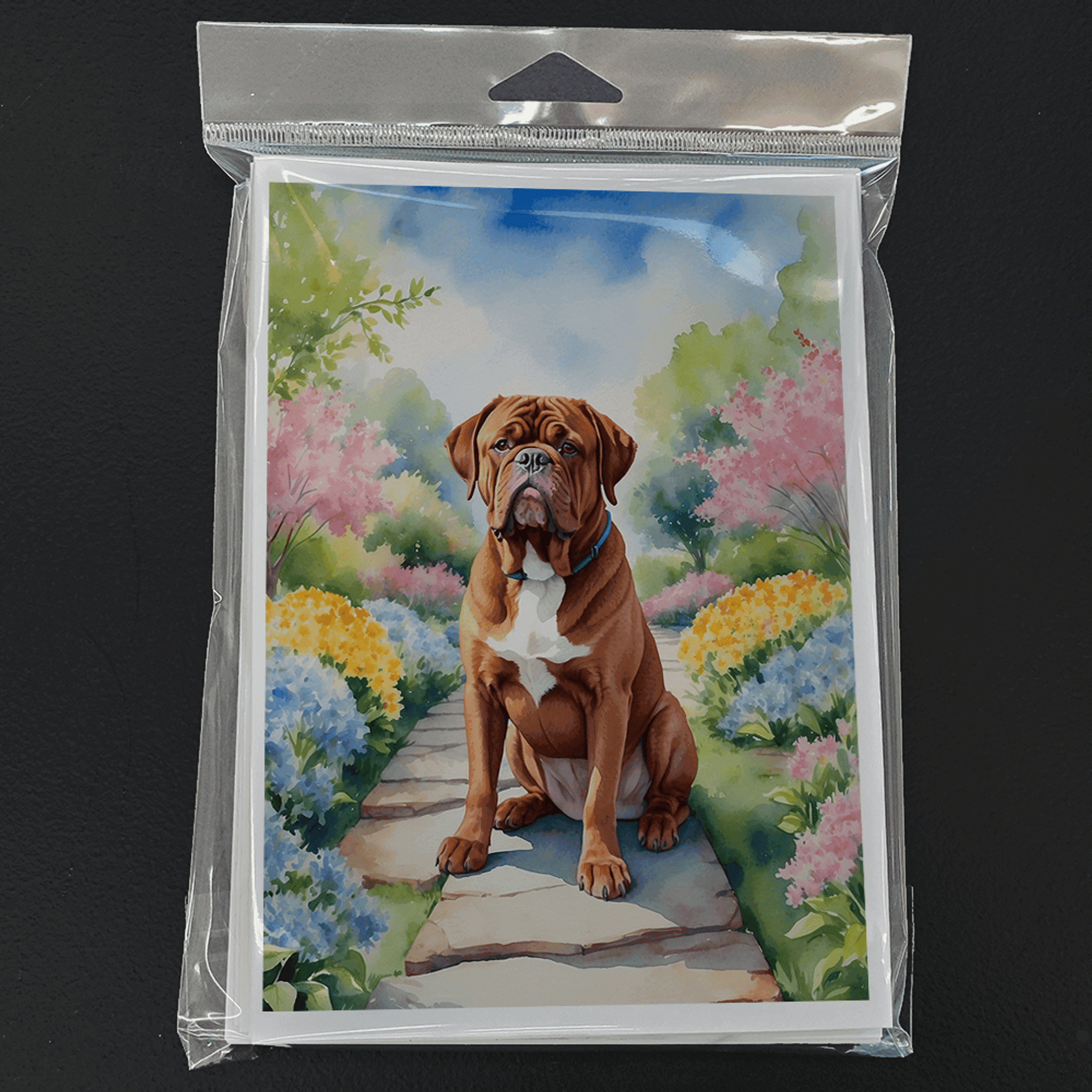 Dogue de Bordeaux Spring Path Greeting Cards Pack of 8 Caroline's Treasures