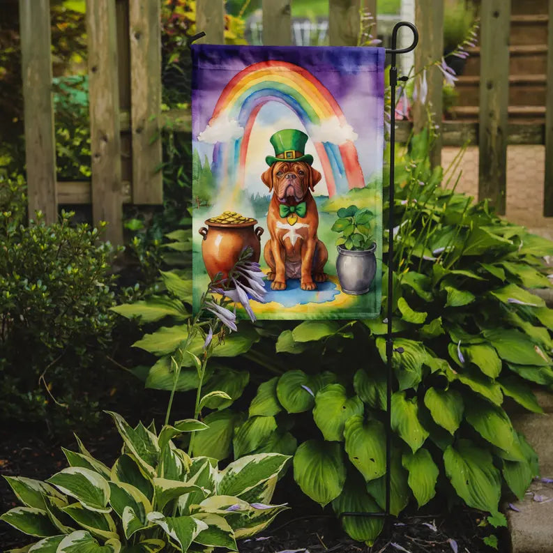 Dogue de Bordeaux St Patrick's Day Garden Flag Caroline's Treasures