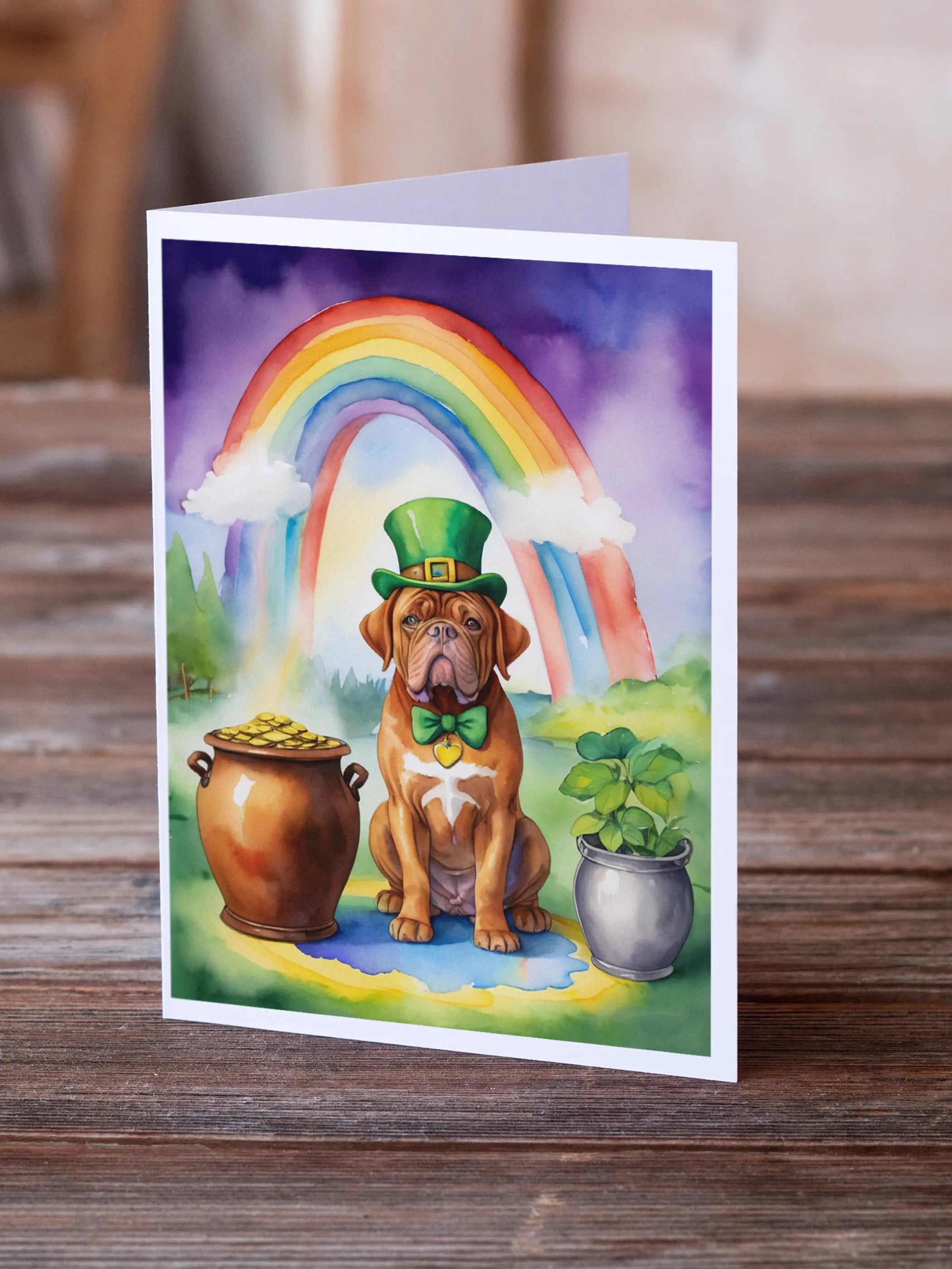 Dogue de Bordeaux St Patrick's Day Greeting Cards Pack of 8 Caroline's Treasures