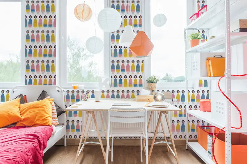 'Dolls' Multi-Color Modern Youth Geometric Peel & Stick Wallpaper SBC-LTD