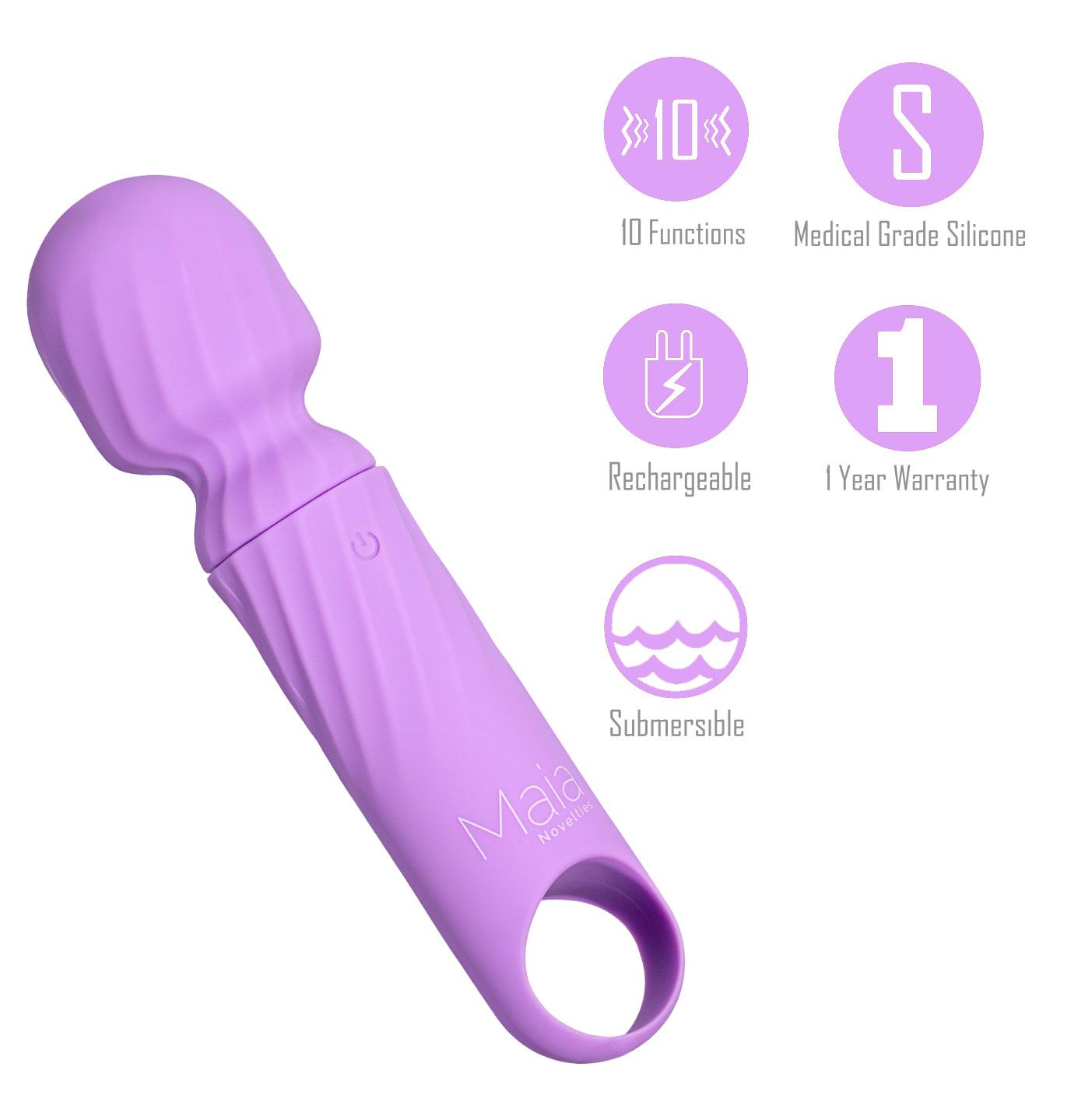 Dolly Purple Silicone Mini Wand Rechargeable Maia Toys