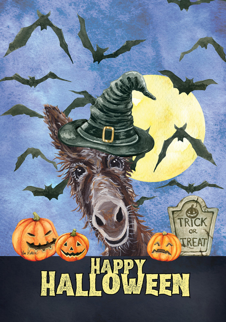 Donkey - Hippie Hound Studio Best of Breed Halloween House and Garden Flag Best of Breed