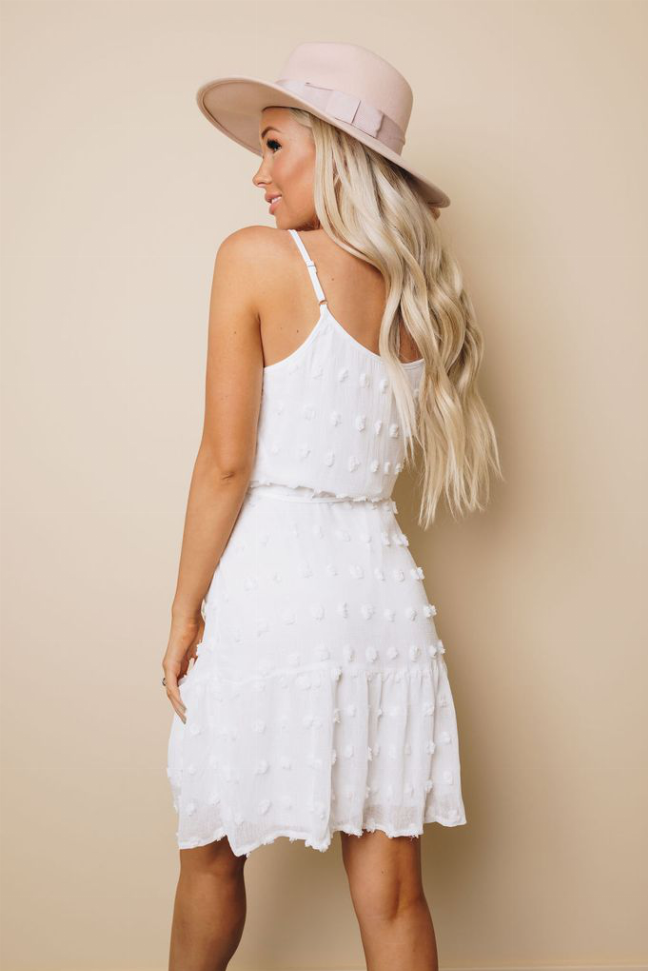 Donna Swiss Dot Tank Dress Stay Warm in Style