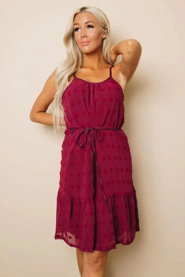 Donna Swiss Dot Tank Dress Stay Warm in Style
