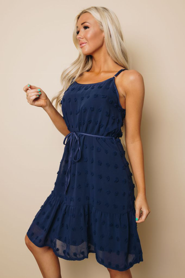 Donna Swiss Dot Tank Dress Stay Warm in Style