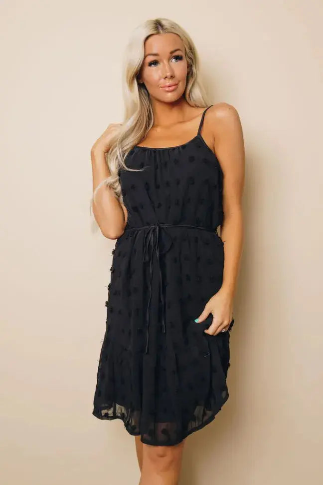 Donna Swiss Dot Tank Dress Stay Warm in Style
