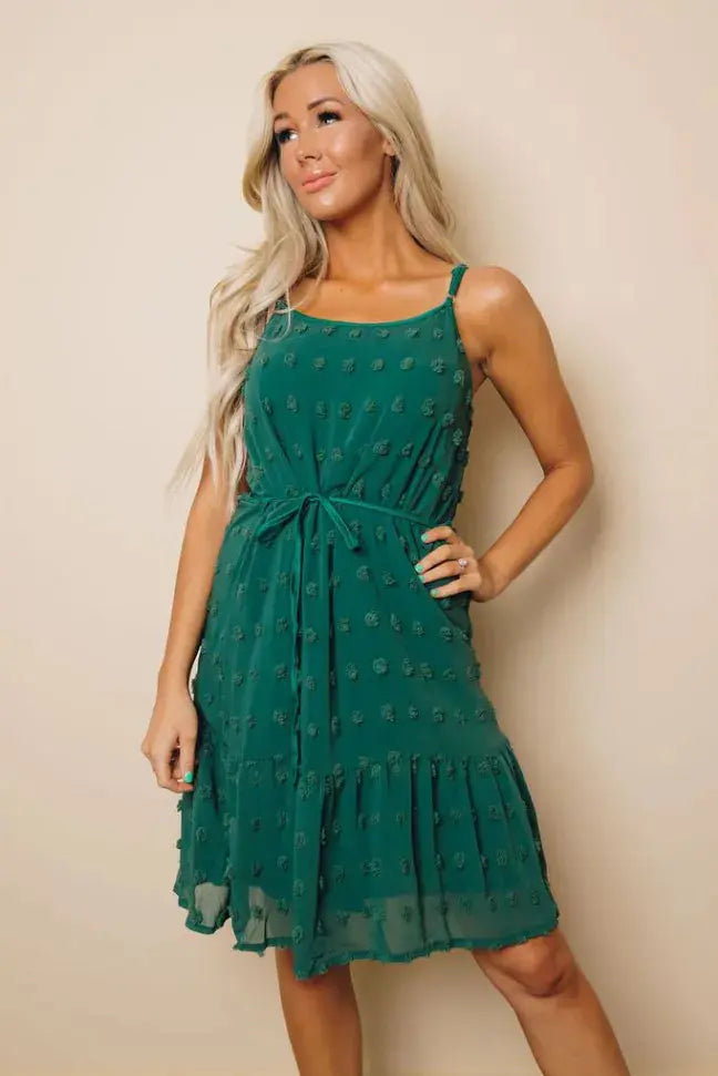 Donna Swiss Dot Tank Dress Stay Warm in Style