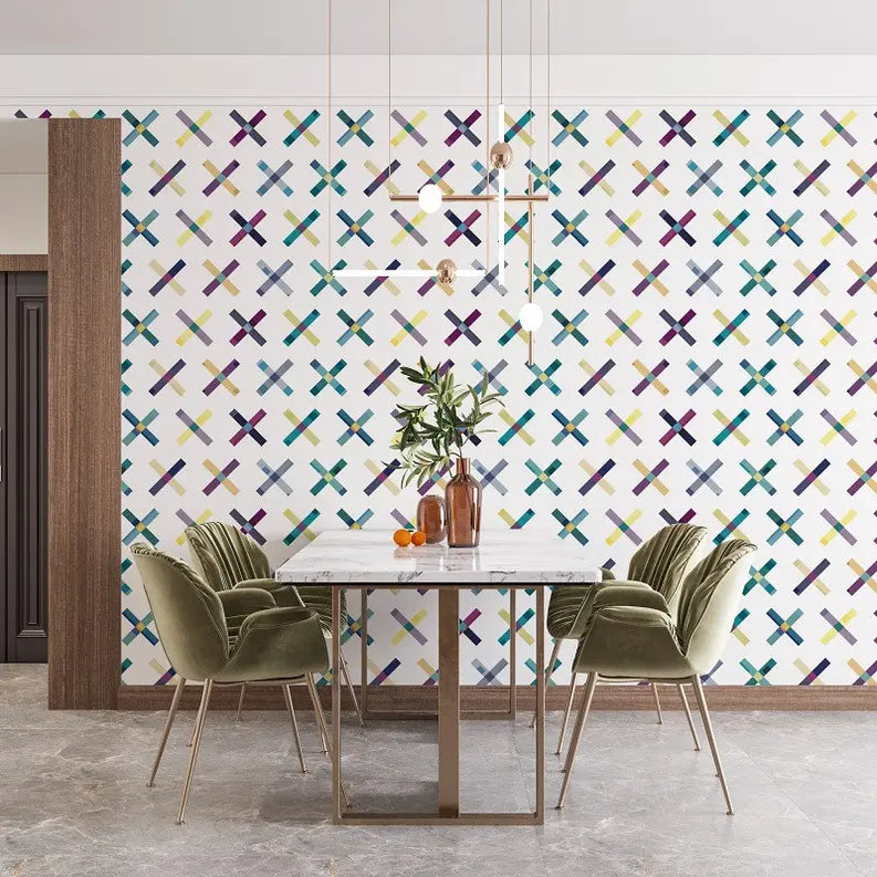 Dot Your I's' Geometric Peel & Stick Wallpaper SBC-LTD