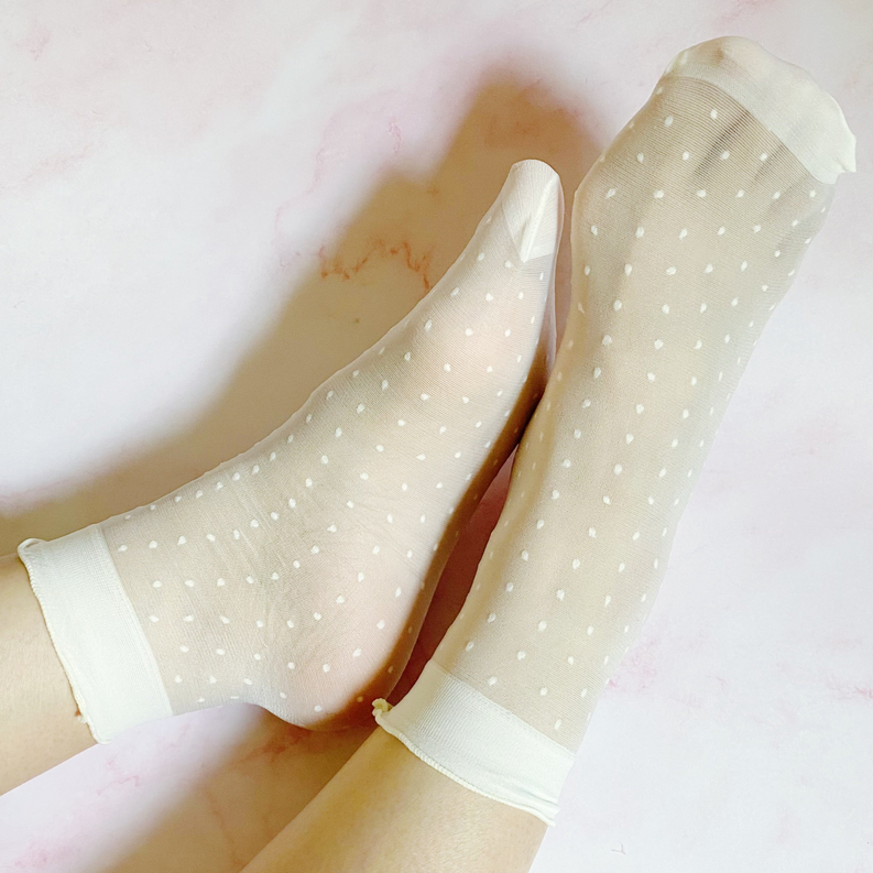 Dots And Strawberries Sheer Socks Ellison+Young