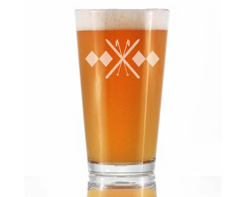 Double Black Diamond Pint Glass for Beer - Skiing Gifts Bevvee