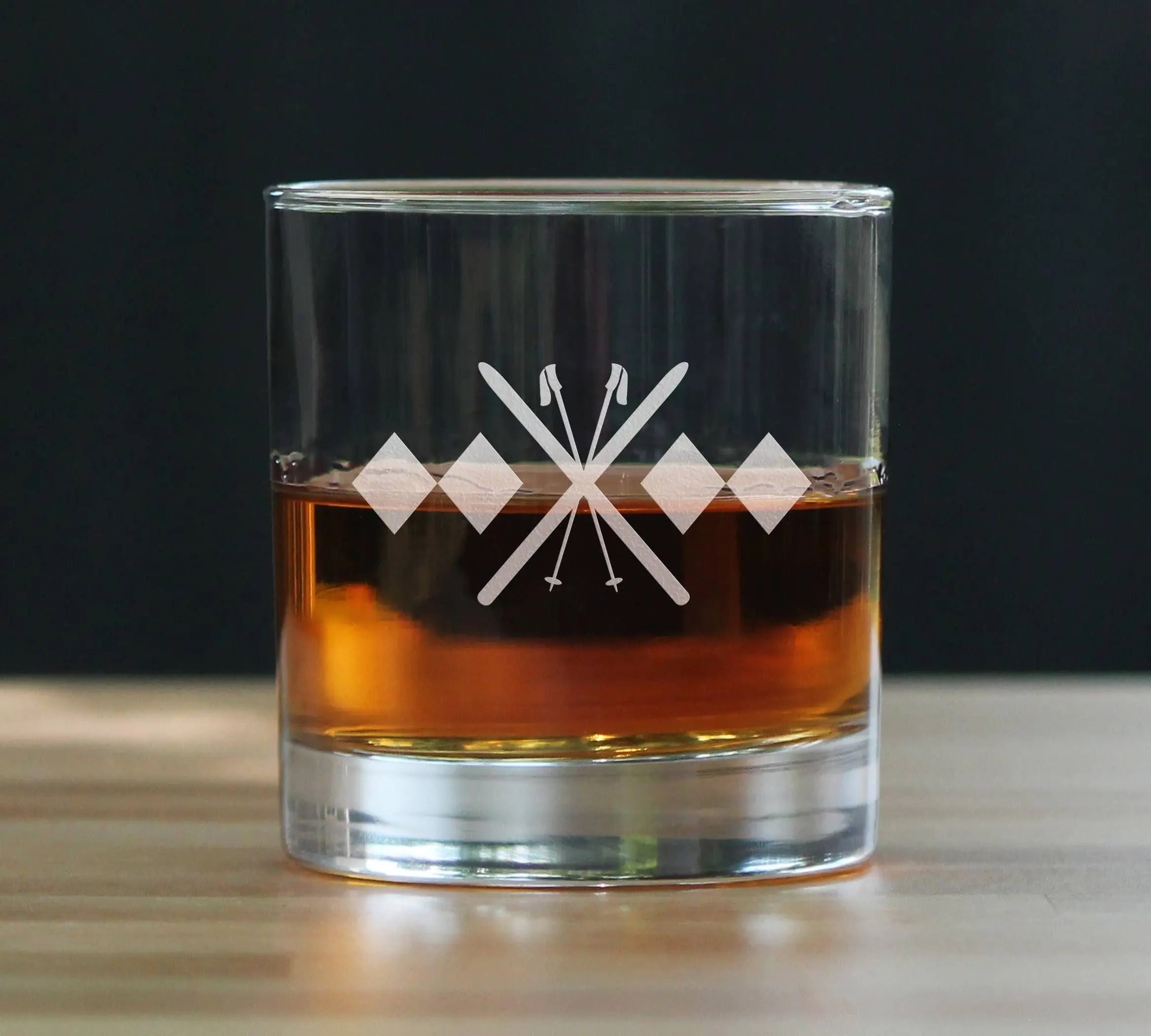 Double Black Diamond Whiskey Rocks Glass - Skiing Gifts Bevvee