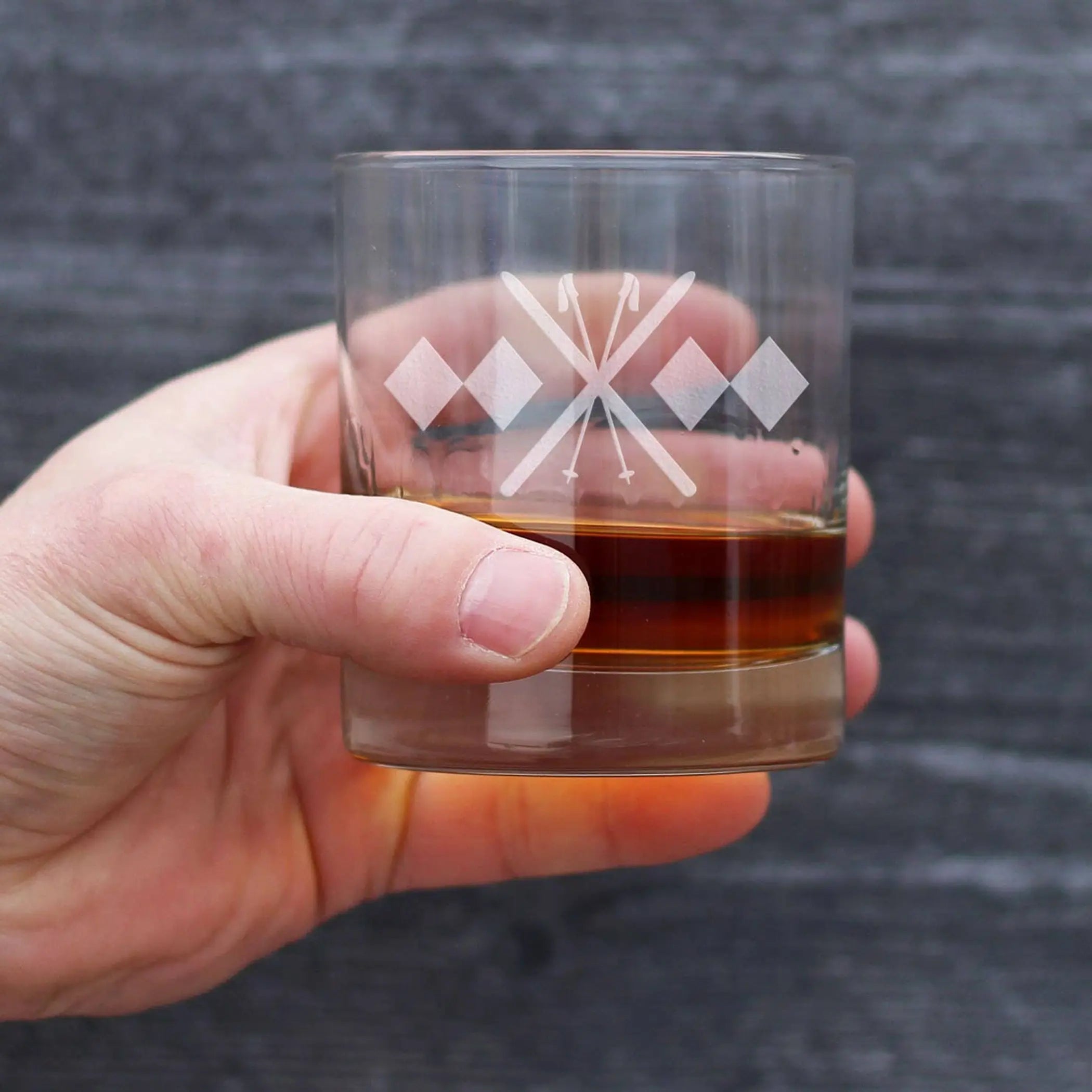 Double Black Diamond Whiskey Rocks Glass - Skiing Gifts Bevvee