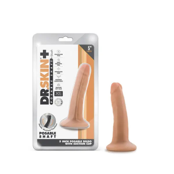Dr. Skin Plus 5in Poseable Dildo Blush Novelties