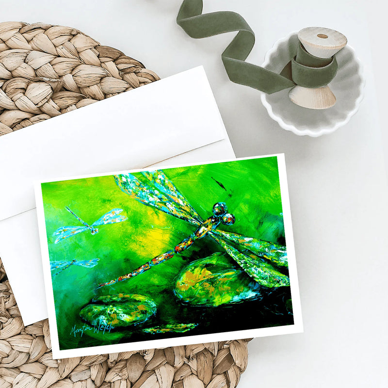 Dragonfly Summer Flies Greeting Cards Pack of 8 Caroline's Treasures