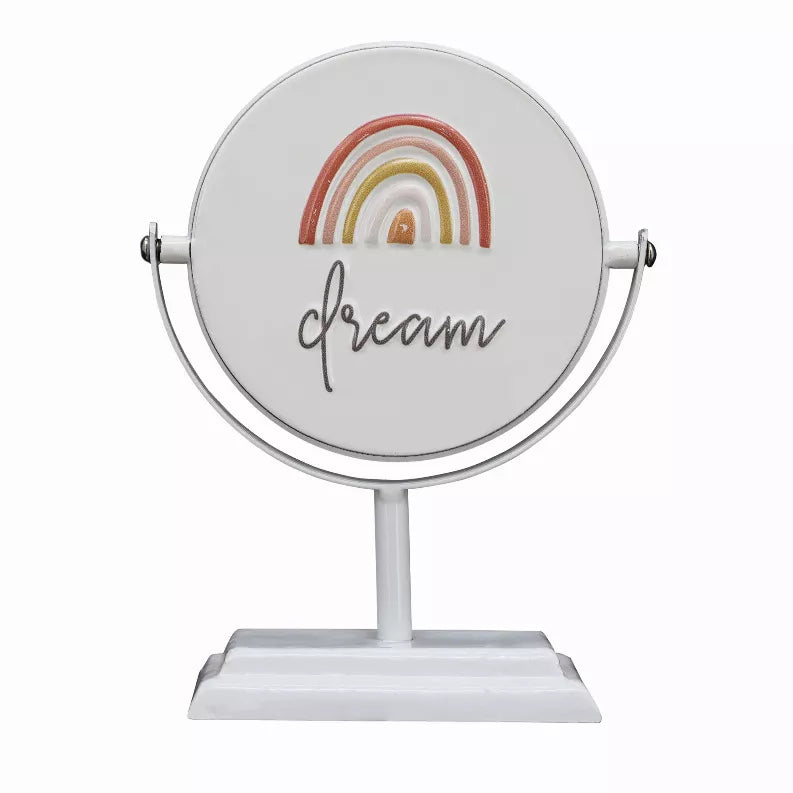 Dream/Believe in Yourself-2 Sided Rotating Metal Table Top Decoration- Embossed Metal Signs for Home Decoration-6 x 2.5 x 7.875 Inches Paris Loft Inc